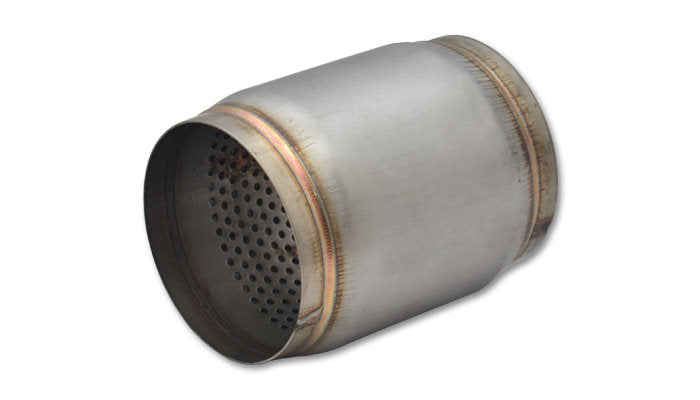 Vibrant Performance Muffler - Race - 3.5 in Center Inlet - 3.5 Center Outlet - 4.125 in Diameter Body - 5 in Long -