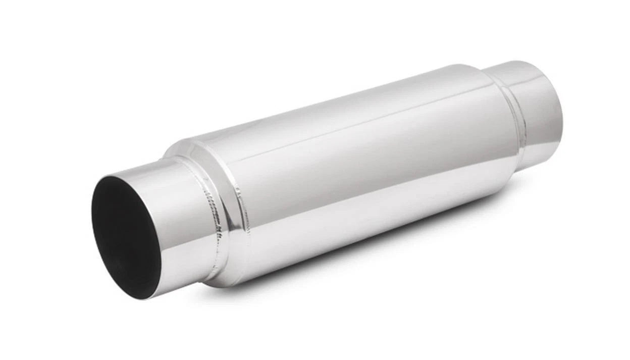 Vibrant Performance Resonator - Bottle Style - 3.5 in Inlet - 3.5 Outlet - 5 in Diameter Body - 18 in Long - Stainless