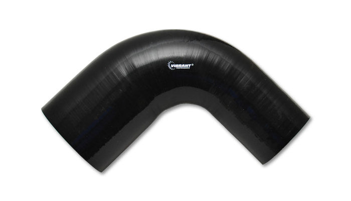 Vibrant Performance Tubing Elbow - 90 Degree - Reducer - 2-3/4 in to 2-1/2 in - Silicone - Black - Each