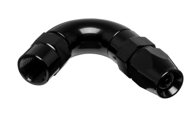 Vibrant Performance Fitting - Hose End - 120 Degree - 3 AN PTFE Hose to 3 AN Female - Aluminum - Black Anodized - Each