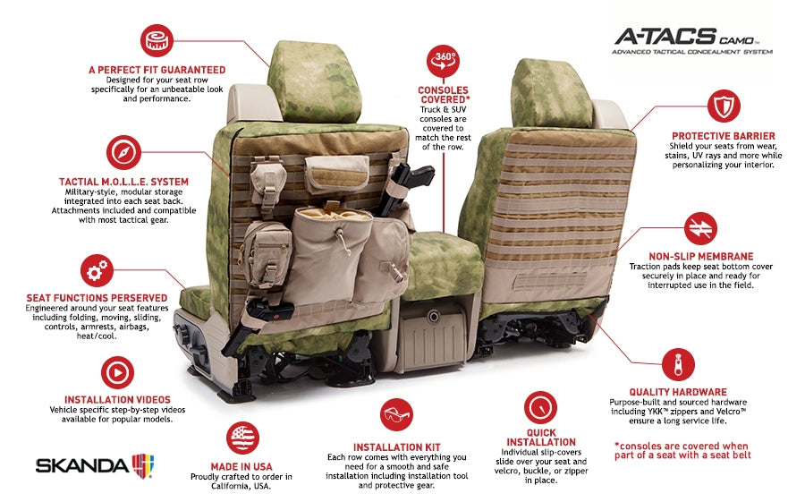 Custom Tactical Seat Cover Ballistic A-TACS