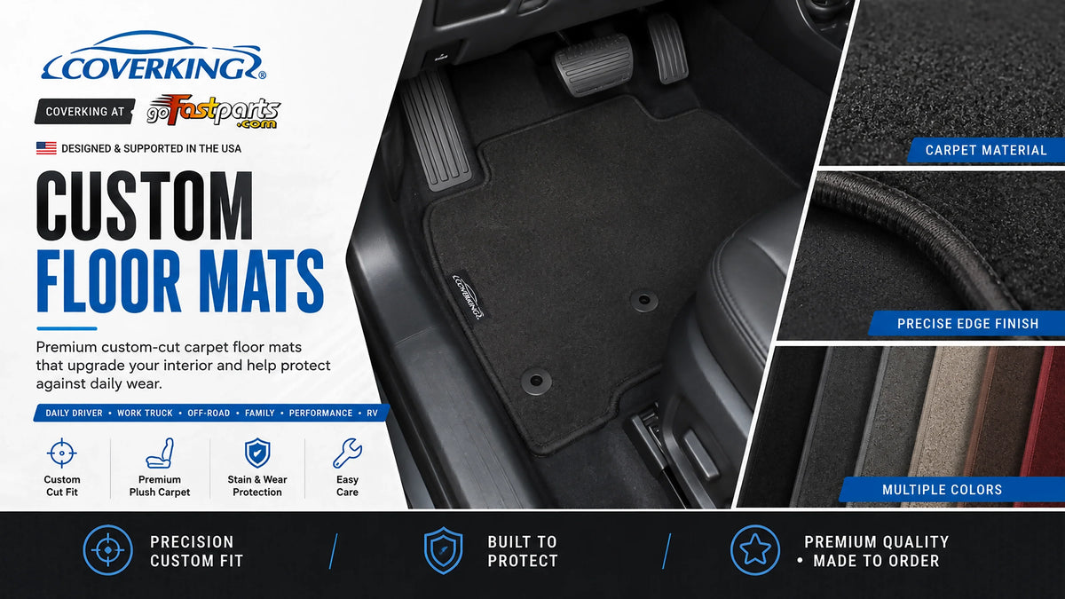Coverking custom-fit carpet floor mats in multiple colors