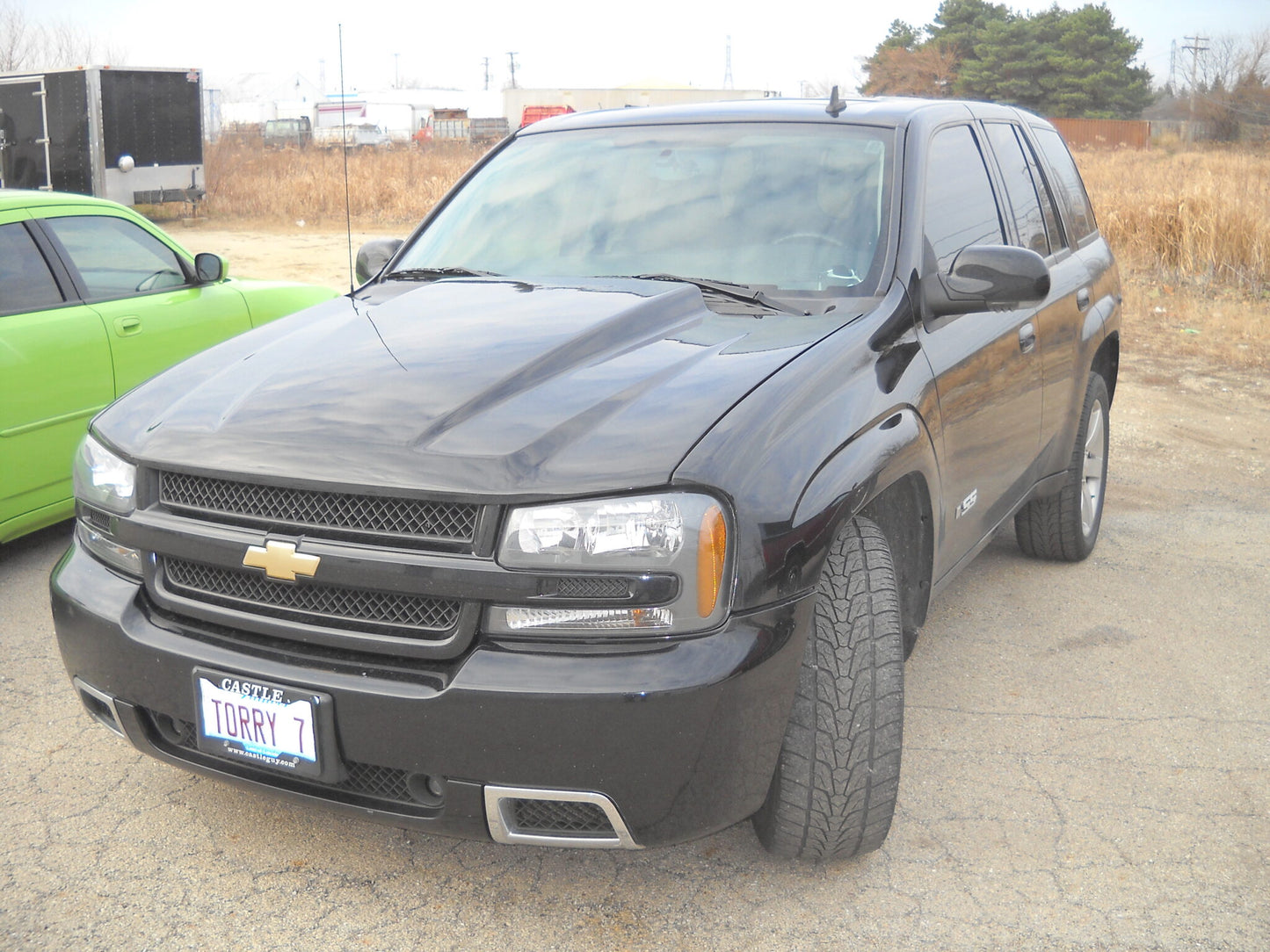 2002-2009 Trailblazer 2" Cowl Induction (Flat Top) Bolt-On Fiberglass Hood - Glasstek H1274 product image
