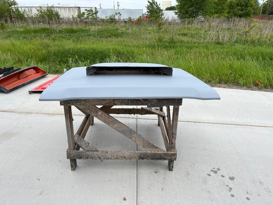 1967-1969 Dart Hemi Super Stock Bolt-On Fiberglass Hood (Hood With Hemi Scoop Installed) - Glasstek H7060 product image