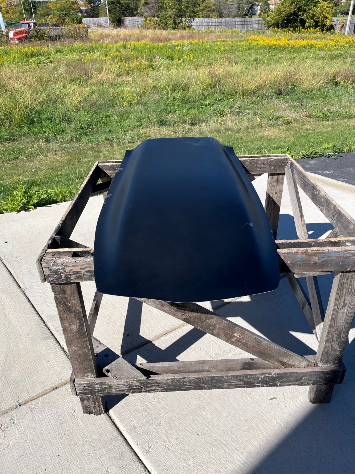 3" Cowl Induction Fiberglass Scoop / Flat Top Corvette Style 23" W X 56" L X 3" Tall - Glasstek GCS030 product image