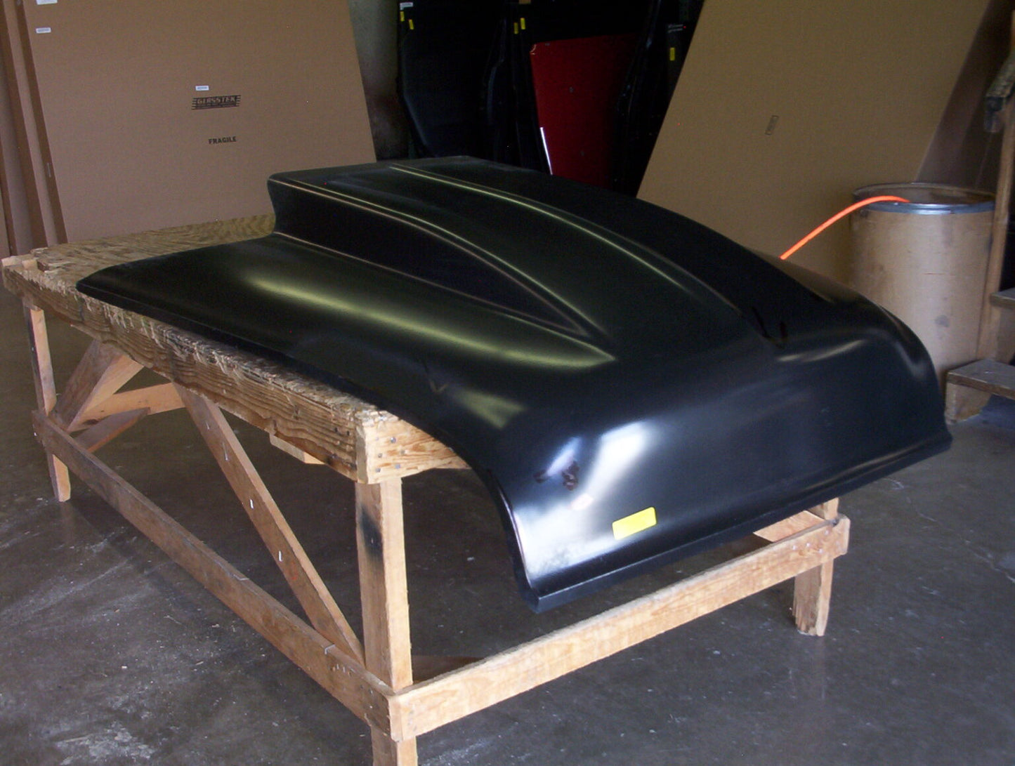 1955 Chevy 4" Cowl Induction Bolt-On Fiberglass Hood - Glasstek H1252 product image