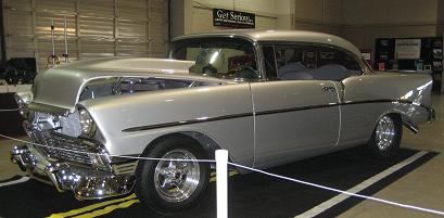 1956 Chevy 4" Cowl Induction Bolt-On Fiberglass Hood - Glasstek H1244 product image
