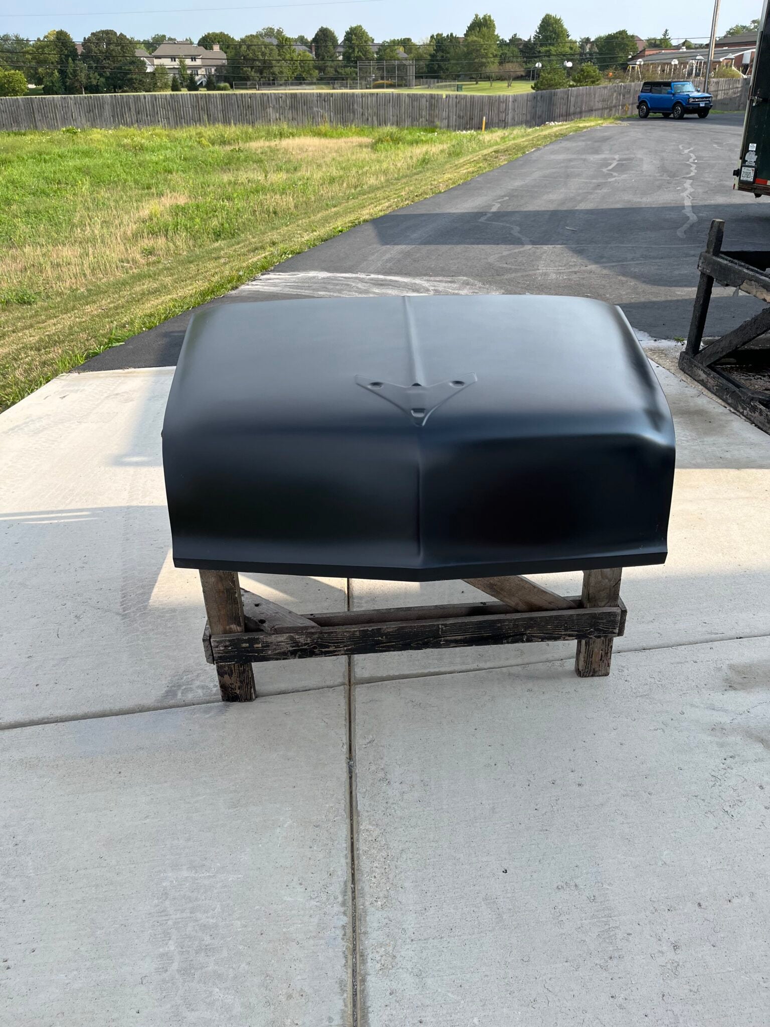 1956 Chevy Stock Flat Bolt-On Fiberglass Hood - Glasstek H1245 product image