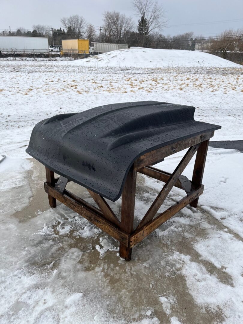 1957 Chevy 4" Cowl Induction Pin-On Fiberglass Hood - Glasstek H1365 product image