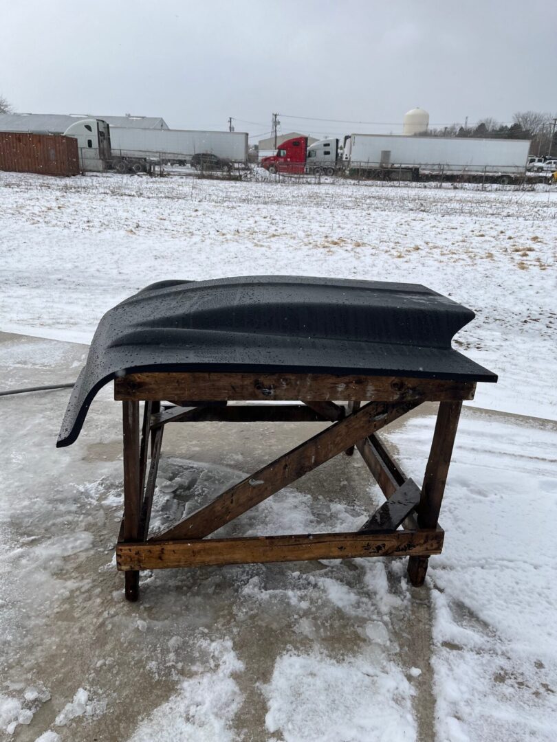 1957 Chevy 4" Cowl Induction Pin-On Fiberglass Hood - Glasstek H1365 - view 3