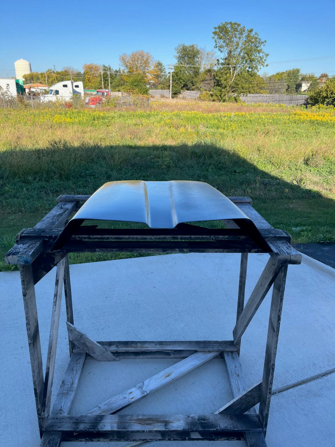 1962-1964 4" Tall Max Wedge Fiberglass Scoop (Bolt-On)(With Inward Mounting Flange); 30 1/2" W X 36 1/2" L X 4 1/4" Tall At