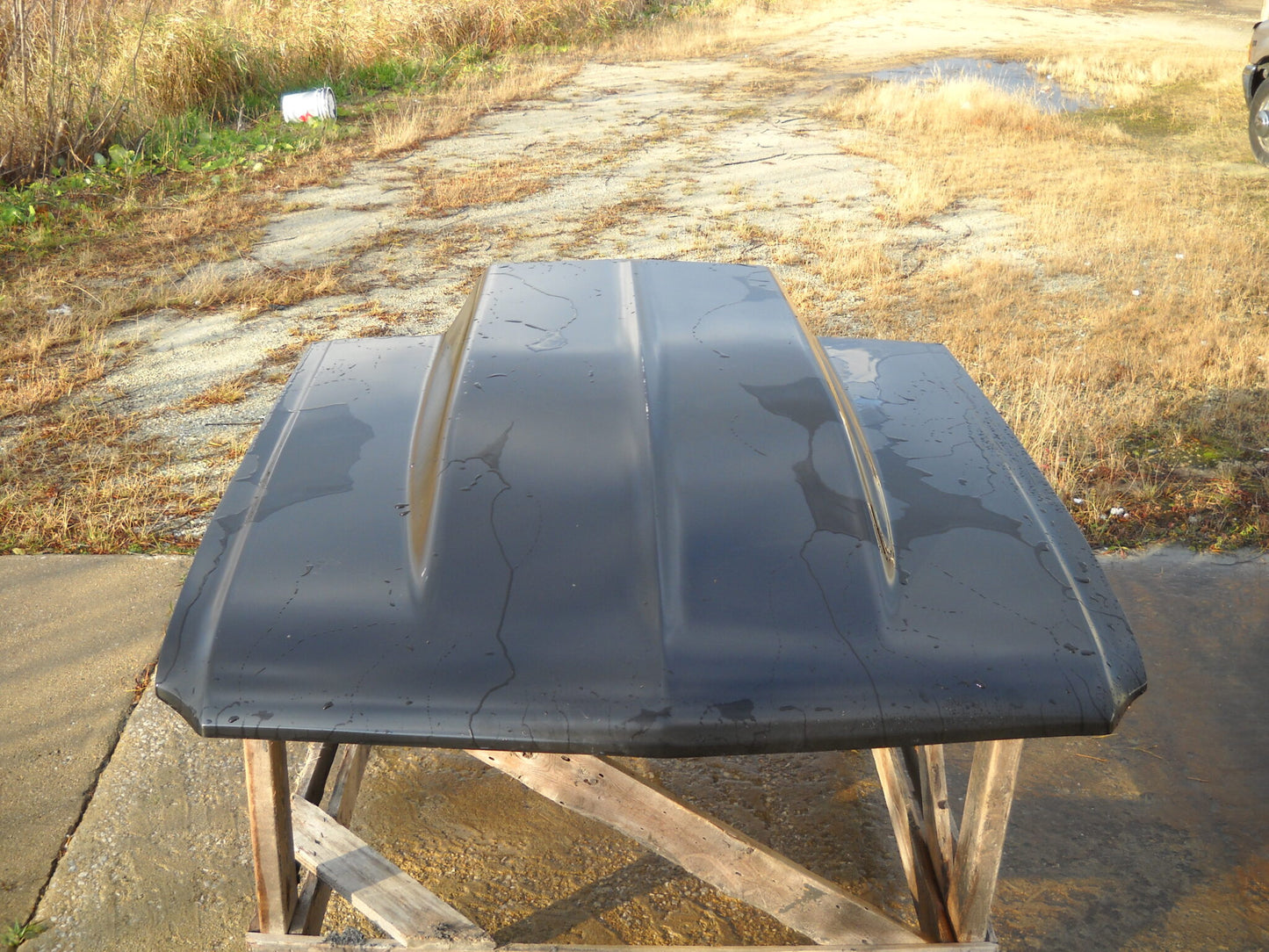 1964-1966 Mustang 4" Cowl Induction Bolt-On Fiberglass Hood - Glasstek H9070 product image