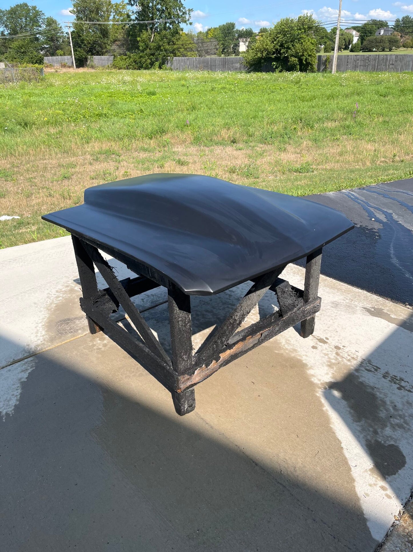 1964-1966 Mustang 5" Sunoco / Bubble Style Bolt-On Fiberglass Hood - Glasstek H9109 product image