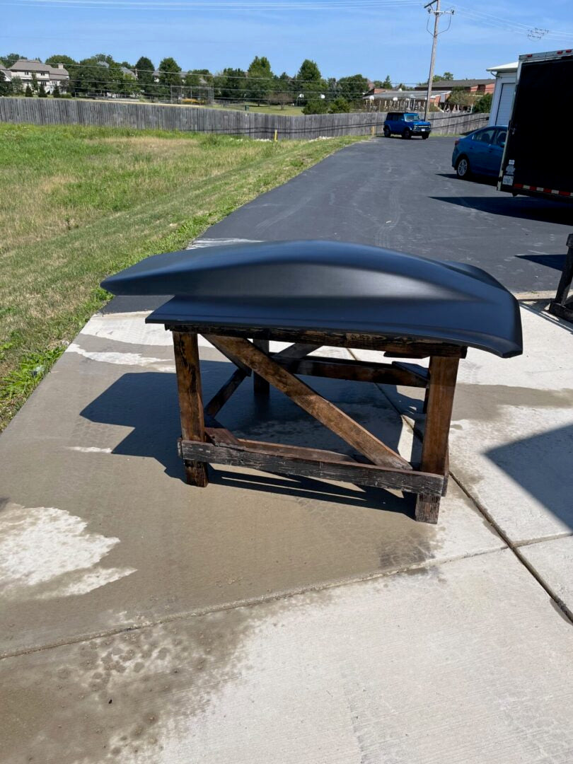 1964-1966 Mustang 5" Sunoco / Bubble Style Pin-On Fiberglass Hood - Glasstek H9108 product image