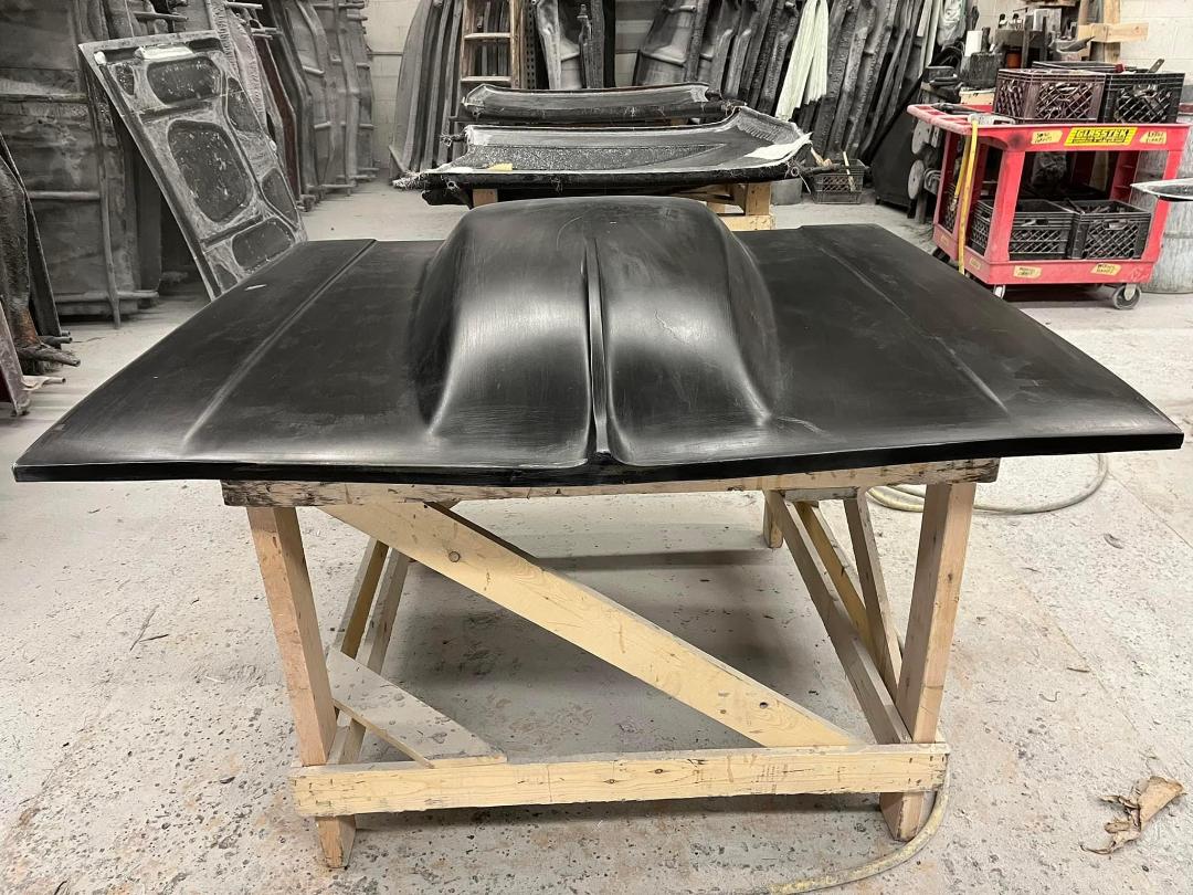 1965-1966 Impala 5" Tall Sunoco / Bubble Style Bolt-On Fiberglass Hood - Glasstek H1363 product image