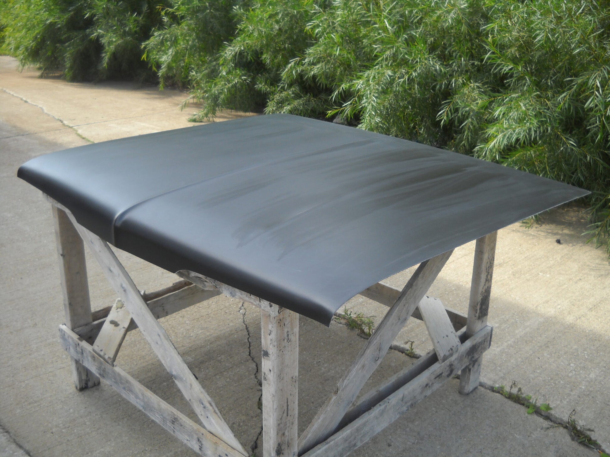 1966 Barracuda Stock Flat Pin-On Fiberglass Hood - Glasstek H7064 - view 5