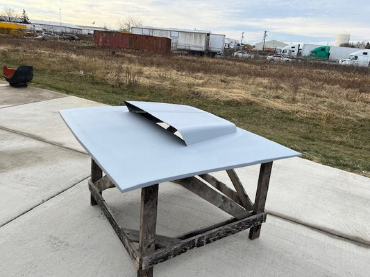1967-1968 Barracuda Hemi Super Stock Bolt-On Fiberglass Hood (Hood With Hemi Scoop Installed) - Glasstek H7058 product image