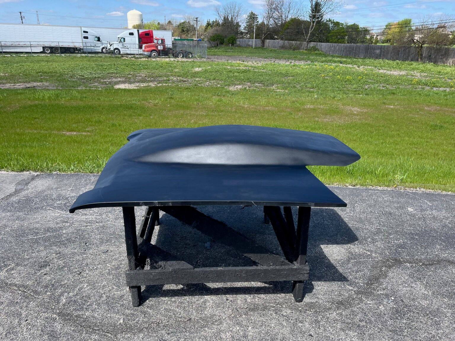 1967-1969 Dart 5" Sunoco / Bubble Style Pin-On Fiberglass Hood - Glasstek H7087 - view 3