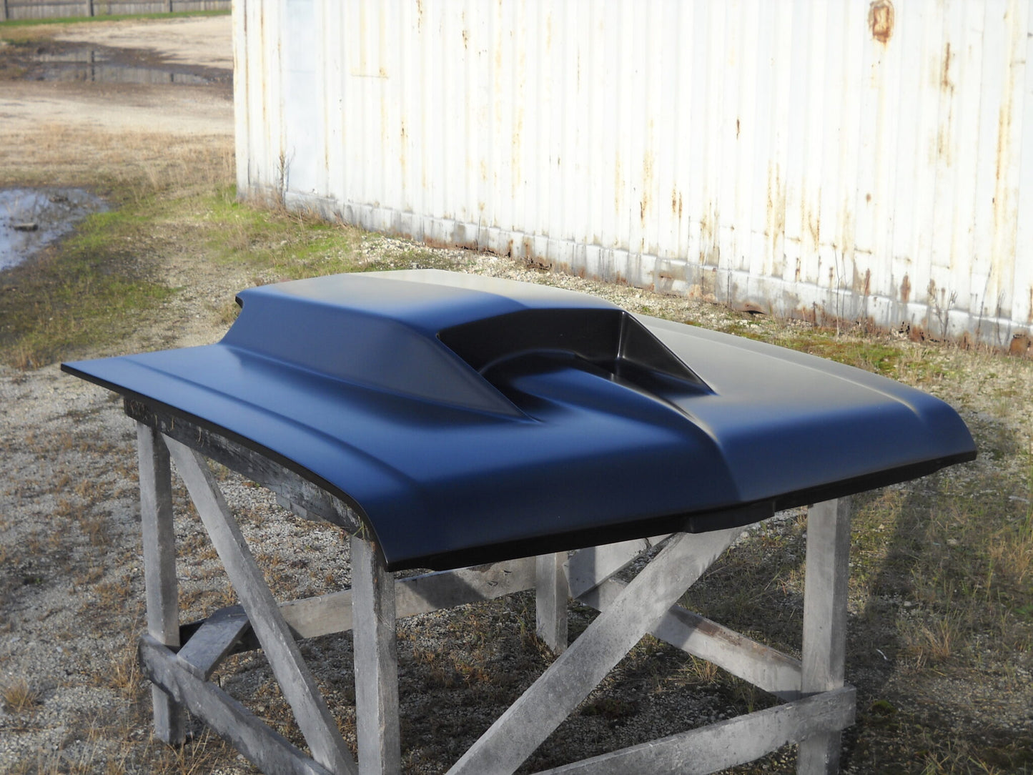 1968-1974 Nova / Chevy Ii 4" Tall Stinger Bolt-On Fiberglass Hood (Scoop 4 1/2" Tall At Tallest Point) - Glasstek H1268