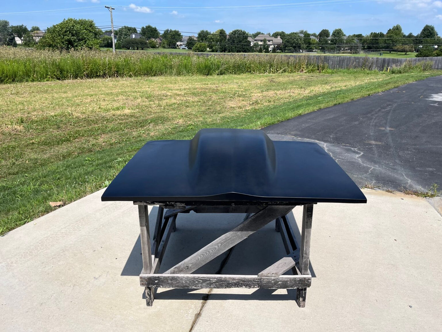 1983-1986 Mustang 4 1/2" Sunoco Style Extended Pin-On Fiberglass Hood (Ext. To Windshield) - Glasstek H9096 product image