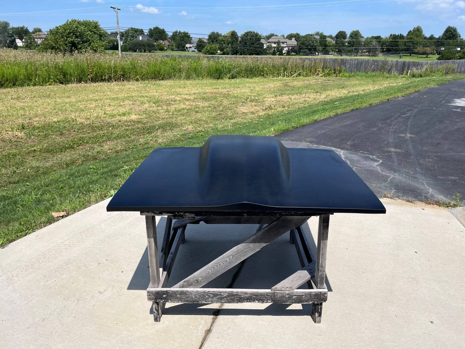 1983-1986 Mustang 4 1/2" Sunoco Style Extended Pin-On Fiberglass Hood (Ext. To Windshield) - Glasstek H9096 product image