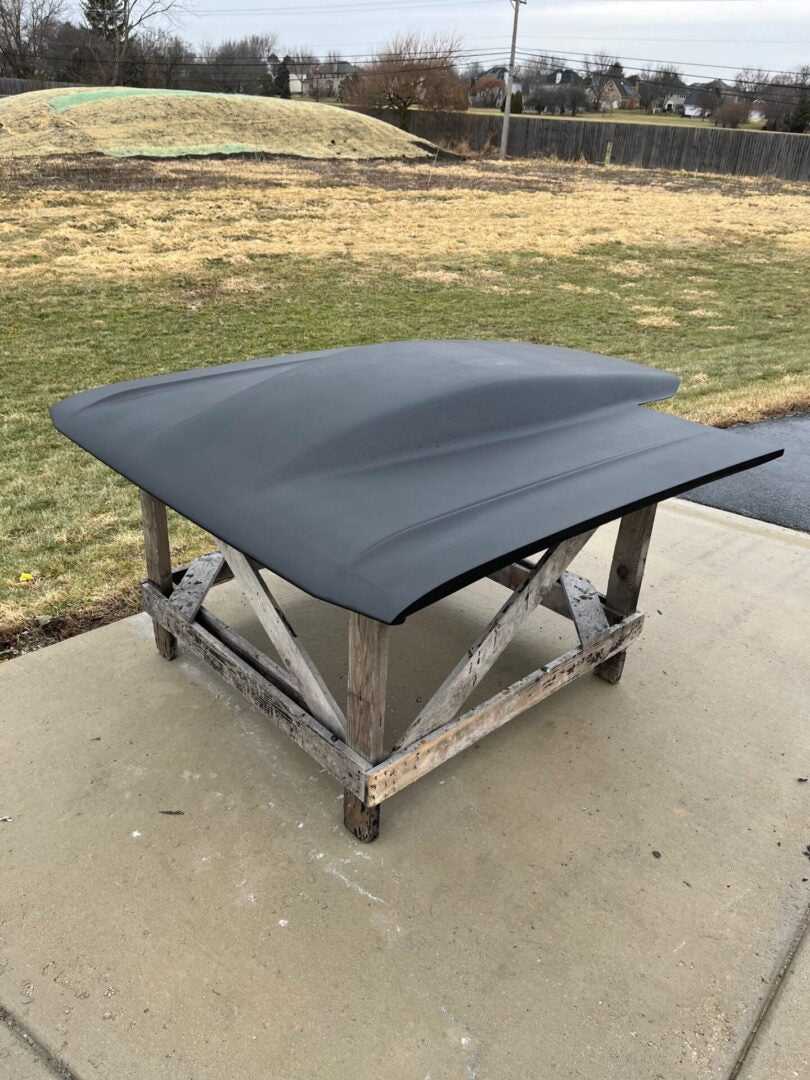 1970-1972 Dart / Demon 5" Sunoco / Bubble Style Pin-On Fiberglass Hood Scoop Extended To W/S - Glasstek H7091 - view 2