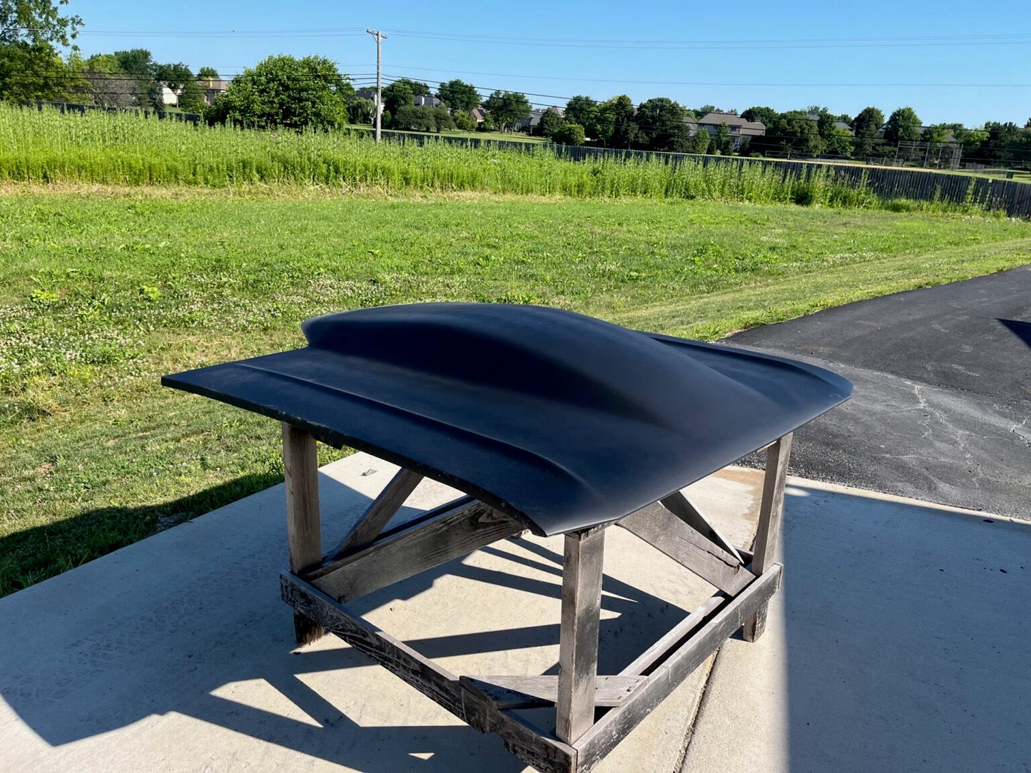 1970-1972 Dart / Demon 5" Sunoco / Bubble Style Bolt-On Fiberglass Hood - Glasstek H7092 product image