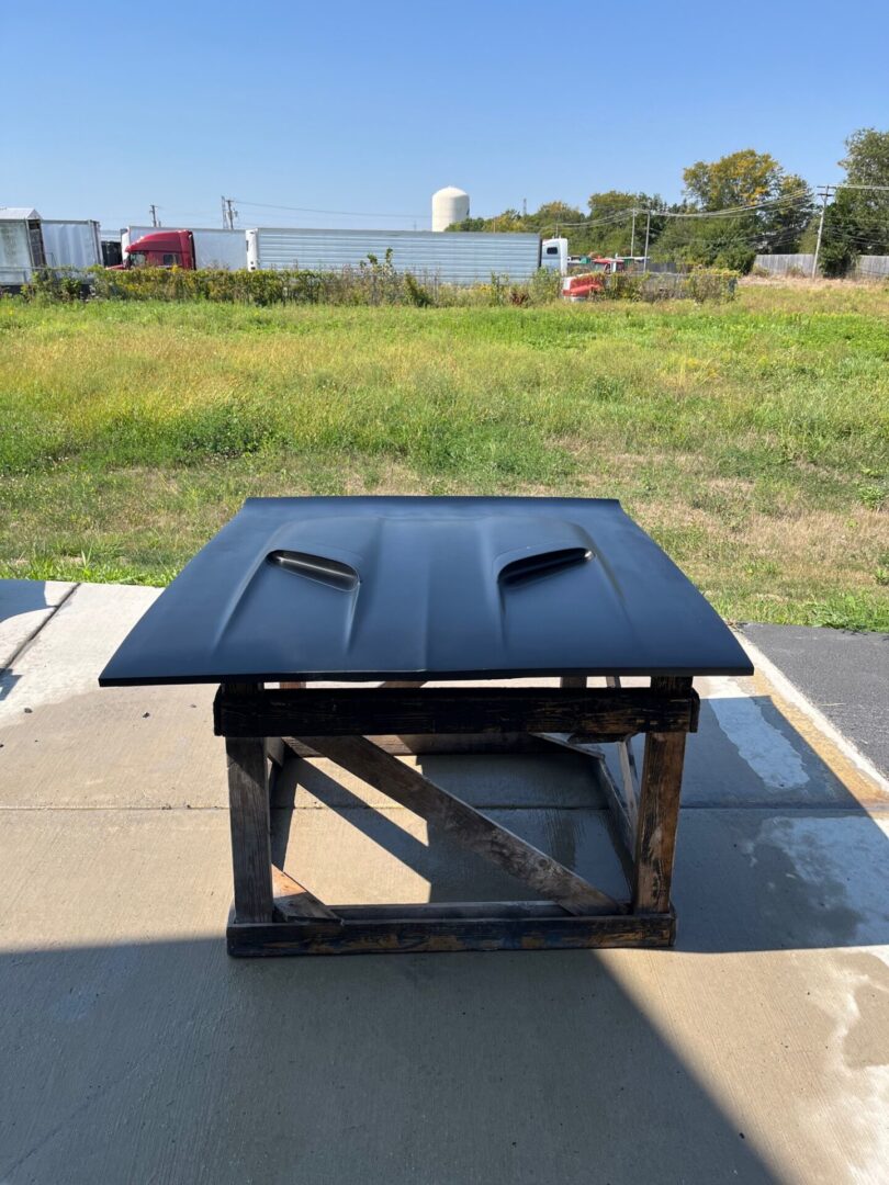 1970-1974 Barracuda 340 Twin Scoop Bolt-On Fiberglass Hood - Glasstek H7012 product image