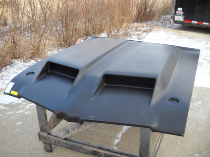 1971-1972 442 Bolt-On Fiberglass Hood With 2" Taller Scoops - Glasstek H6031 - view 2