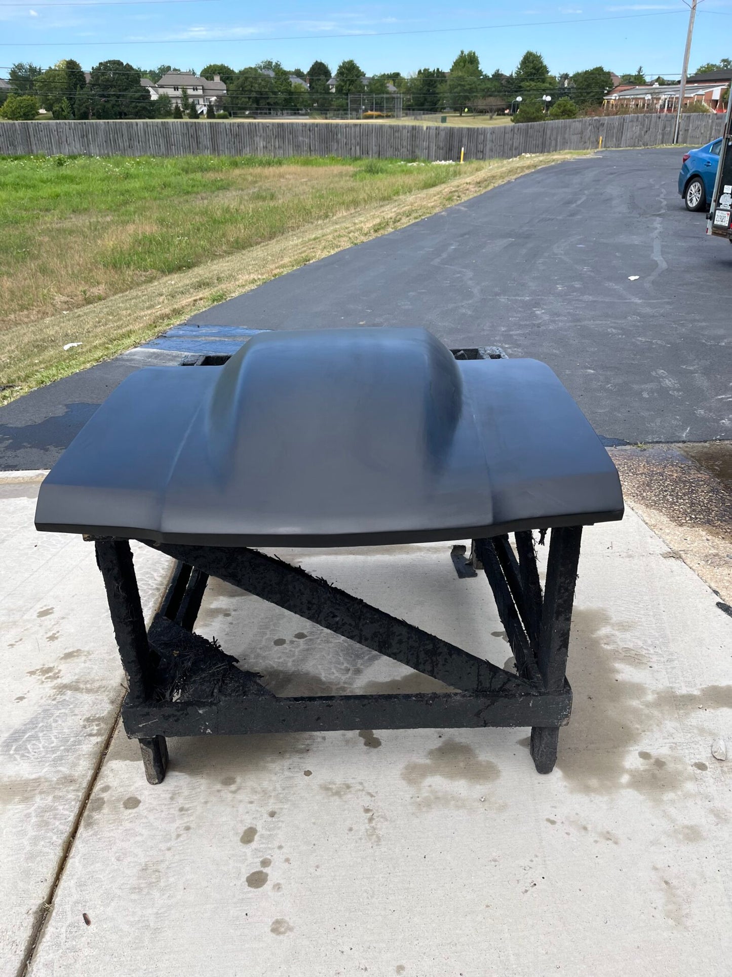1972-1979 Chevy Luv Pick Up Truck 5" Sunoco / Bubble Style Pin-On Fiberglass Hood - Glasstek H1377 product image