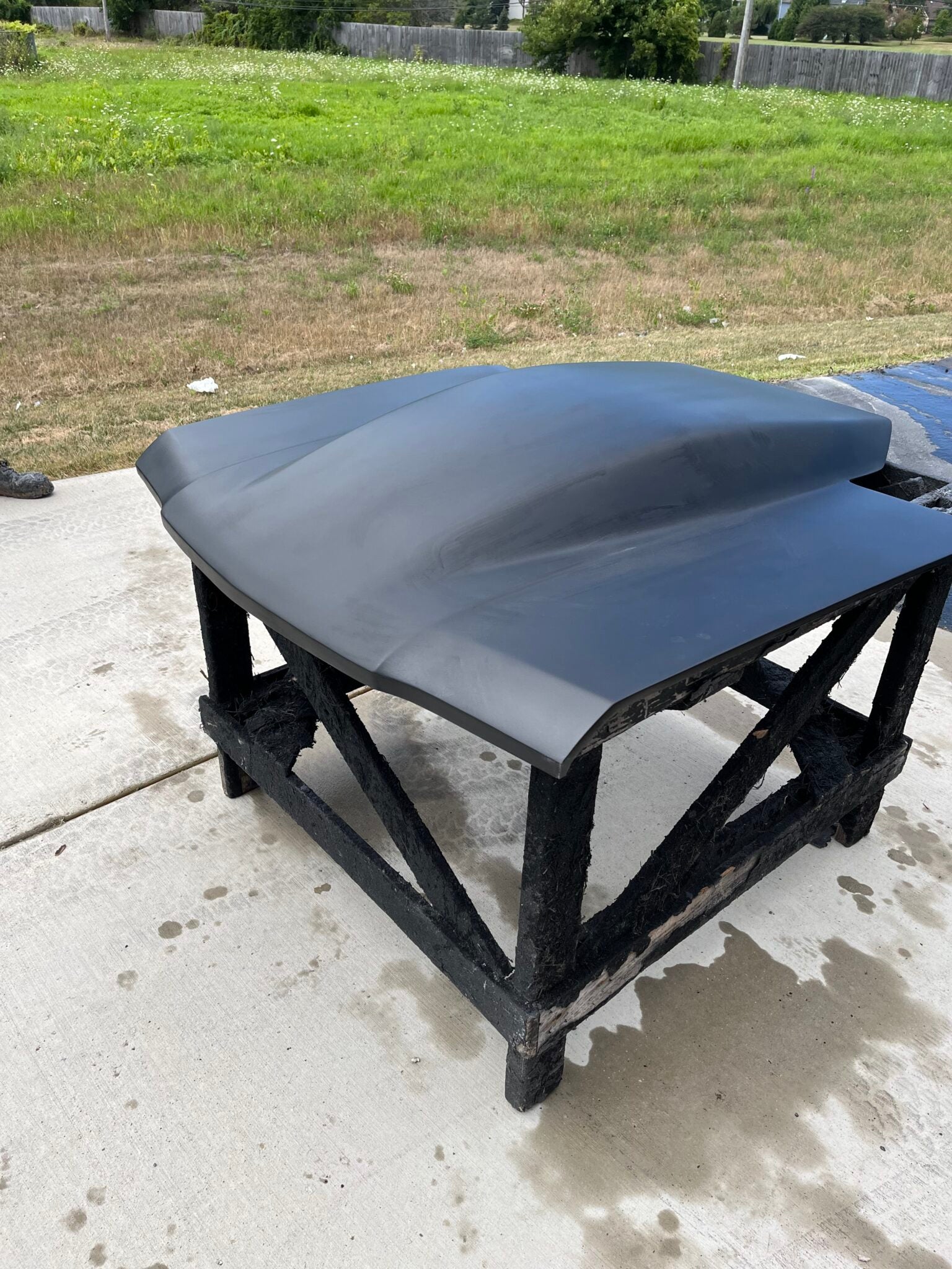 1972-1979 Chevy Luv Pick Up Truck 5" Sunoco / Bubble Style Pin-On Fiberglass Hood - Glasstek H1377 - view 2