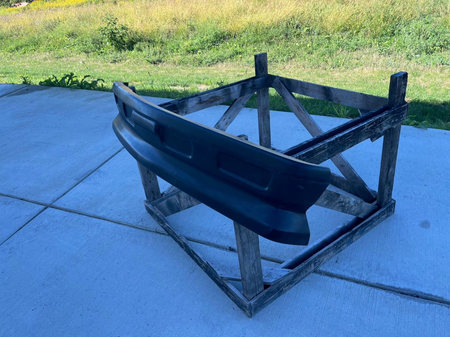1972-1979 Chevy Luv Pick Up Truck Front Fiberglass Bumper With 4" Front Spoiler (One Piece) - Glasstek SP036 - view 2