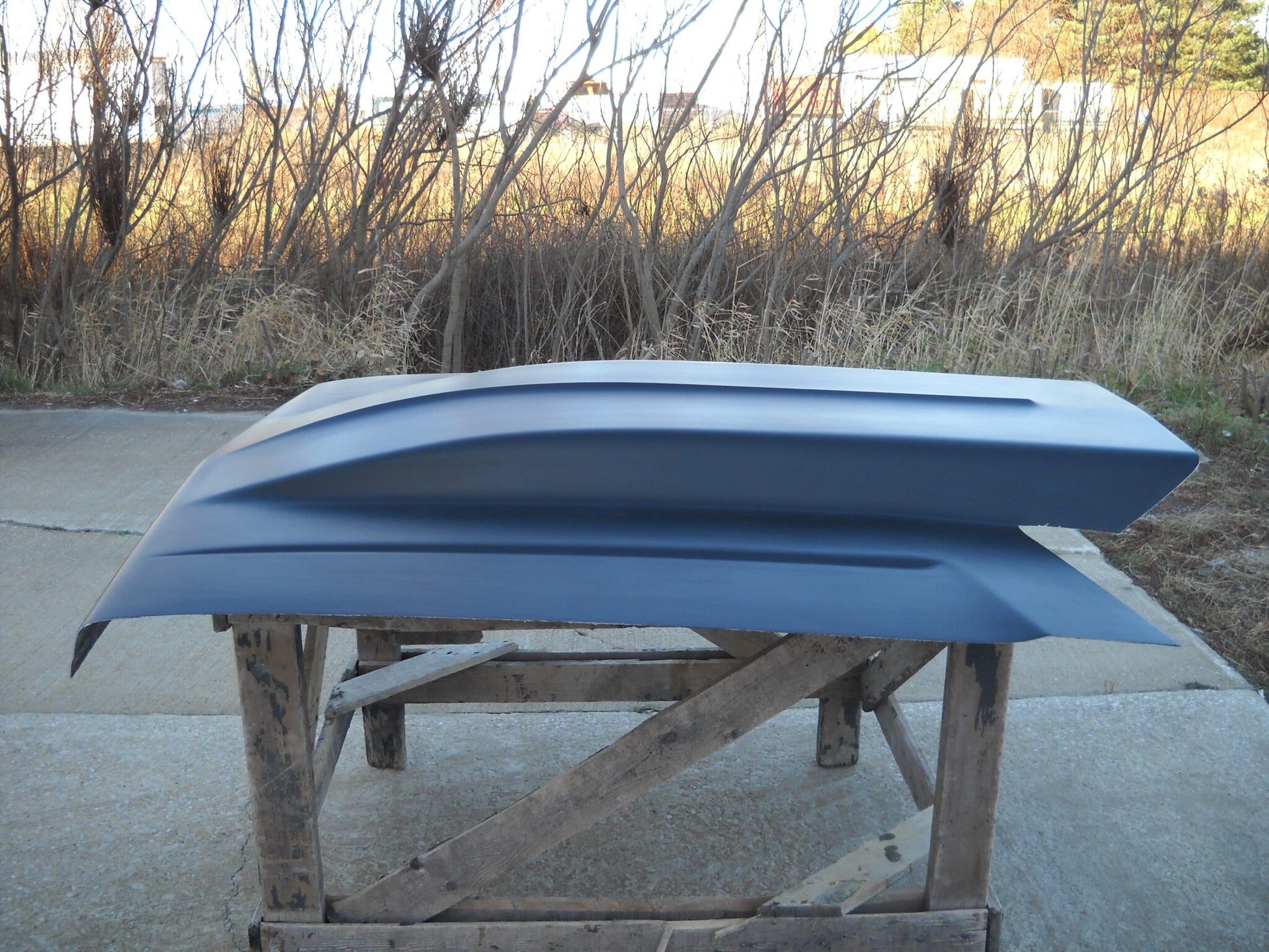1982-1993 S-10 / S-15 Extended 4" Cowl Induction Pin-On Fiberglass Hood With Cowl Panel - Glasstek H1270 - view 3