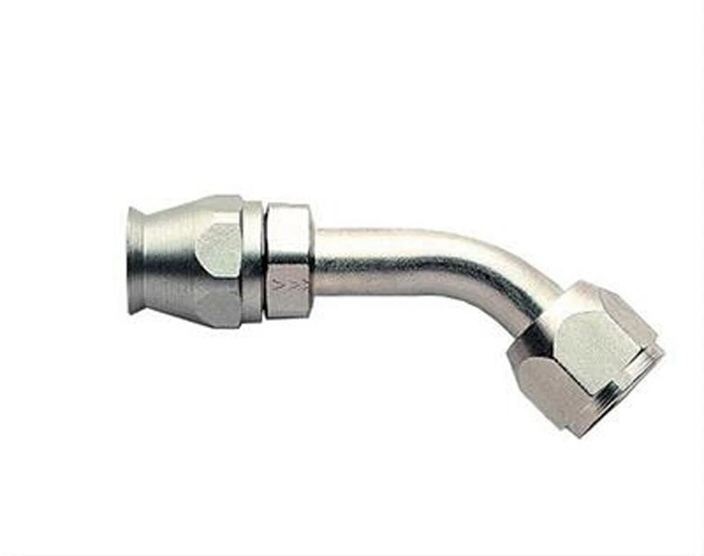 Aeroquip Fitting - Hose End - AC Refrigerant - 45 Degree - 10 AN Hose to 10 AN Female O-Ring - Steel - Nickel Plated -