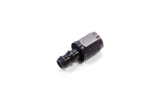 Aeroquip Fitting - Hose End - AQP Socketless - Straight - 6 AN Hose Barb to 6 AN Female - Aluminum - Black Anodized -