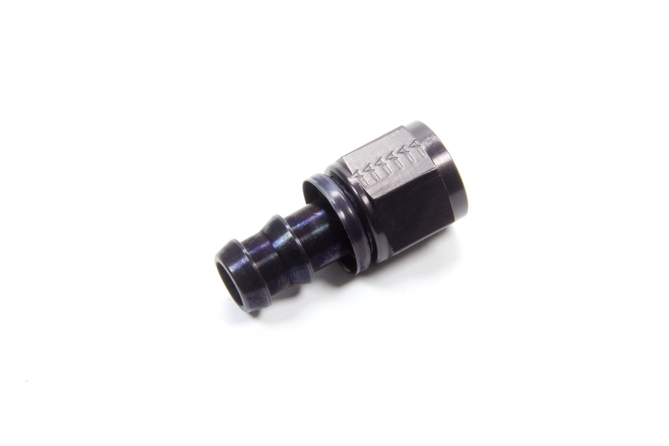 Aeroquip Fitting - Hose End - AQP Socketless - Straight - 8 AN Hose Barb to 8 AN Female - Aluminum - Black Anodized -
