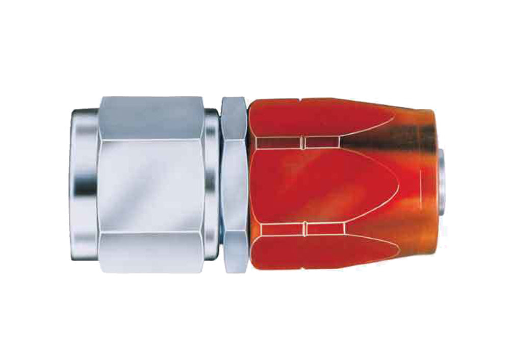Aeroquip Fitting - Hose End - AQP/Startlite - Straight - 4 AN Hose to 4 AN Female - Aluminum / Steel - Red Anodized /