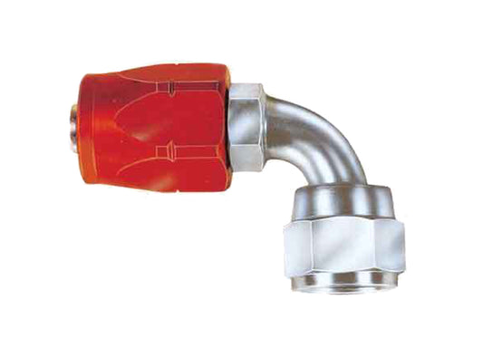 Aeroquip Fitting - Hose End - AQP/Startlite - 90 Degree - 4 AN Hose to 4 AN Female Swivel - Aluminum / Steel - Red