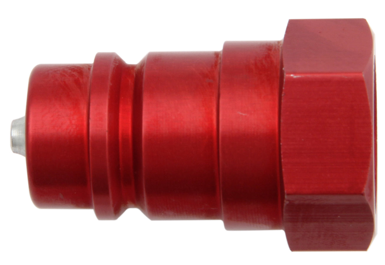 Aeroquip Fitting - Quick Disconnect - Radiator Refill Coupling - Male Half - 1/2 in NPT - Aluminum - Red Anodized - Each