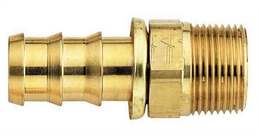 Aeroquip Fitting - Hose End - AQP Socketless - Straight - 4 AN Hose Barb to 1/8 in NPT Male - Brass - Each