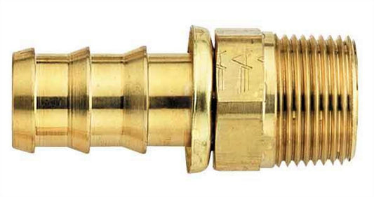 Aeroquip Fitting - Hose End - AQP Socketless - Straight - 10 AN Hose Barb to 1/2 in NPT Male - Brass - Each