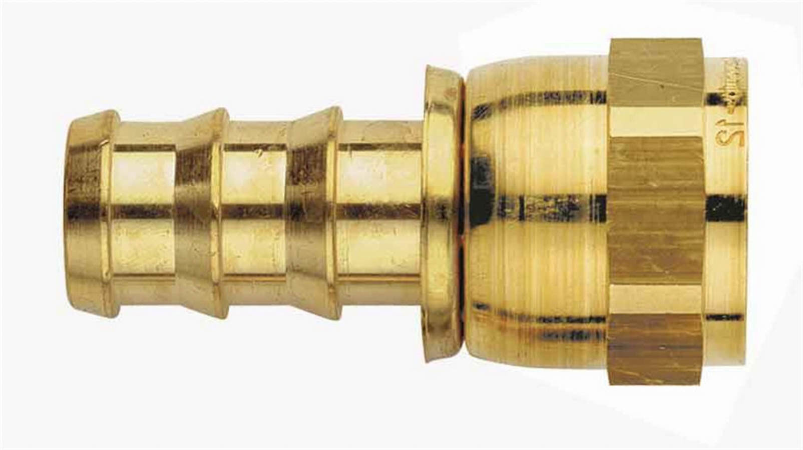 Aeroquip Fitting - Hose End - AQP Socketless - Straight - 4 AN Hose Barb to 4 AN Female Swivel - Brass - Each