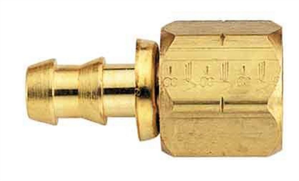 Aeroquip Fitting - Hose End - AQP Socketless - Straight - 6 AN Hose Barb to 8 AN Female - Brass - Each