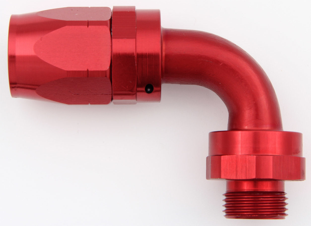 Aeroquip Fitting - Hose End - AQP/Startlite - 90 Degree - 12 AN Hose to 10 AN Male - Swivel - Aluminum - Red Anodized