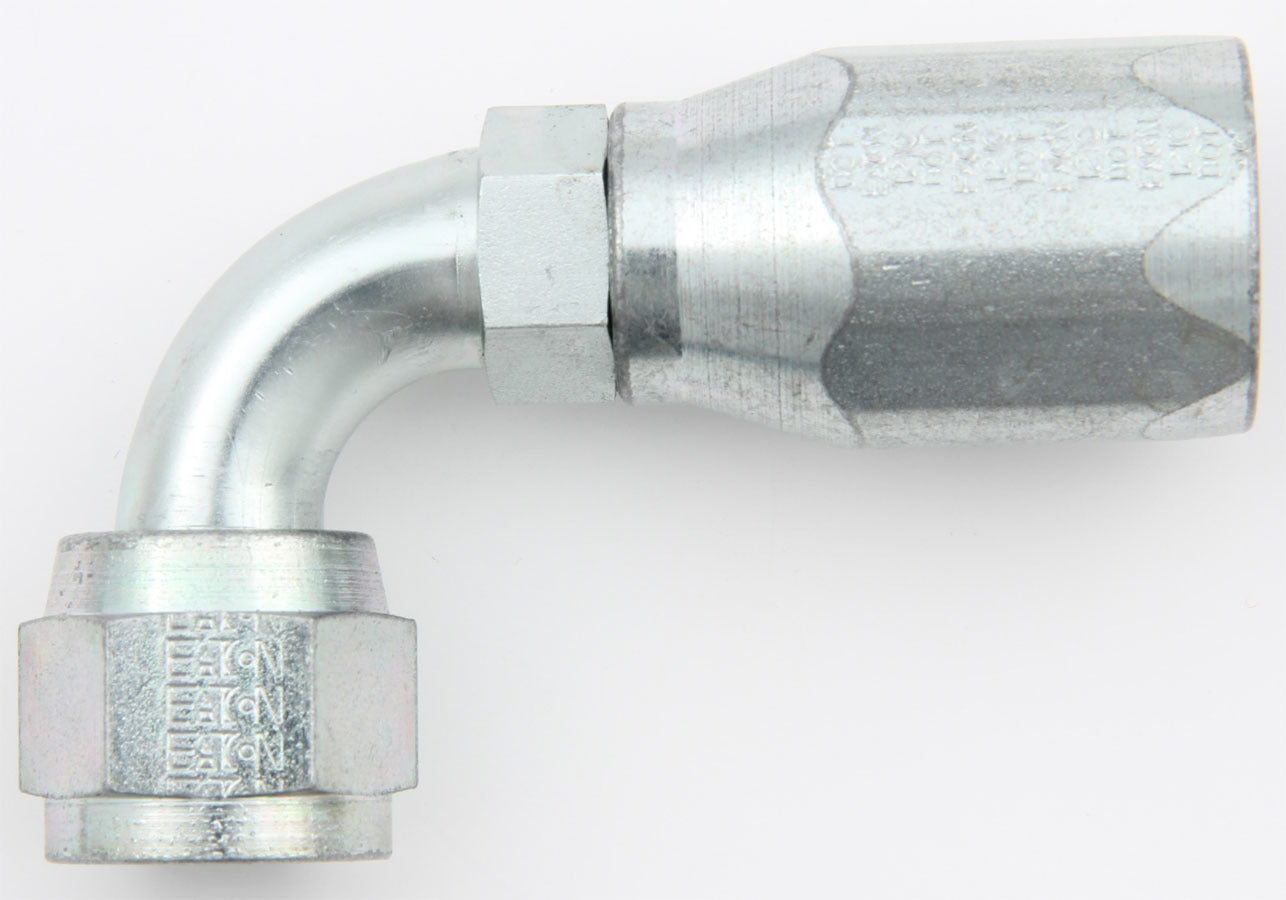 Aeroquip Fitting - Hose End - AQP High Pressure - 90 Degree - 10 AN Hose to 7/8-14 in Female - Steel - Zinc Plated -