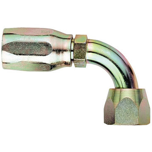 Aeroquip Fitting - Hose End - AQP High Pressure - 90 Degree - 6 AN Hose to 9/16-18 in Male - Steel - Zinc Plated - Each