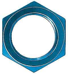 Aeroquip Bulkhead Fitting Nut - 4 AN - Aluminum - Blue Anodized - Pair