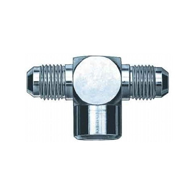 Aeroquip Fitting - Adapter Tee - 1/8 in NPT Female x 4 AN Male x 4 AN Male - Steel - Natural - Each