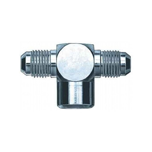 Aeroquip Fitting - Adapter Tee - 1/8 in NPT Female x 4 AN Male x 4 AN Male - Steel - Natural - Each
