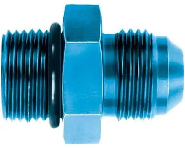 Aeroquip Fitting - Adapter - Straight - 12 AN Male to 12 AN Male O-Ring - Aluminum - Blue Anodized - Each